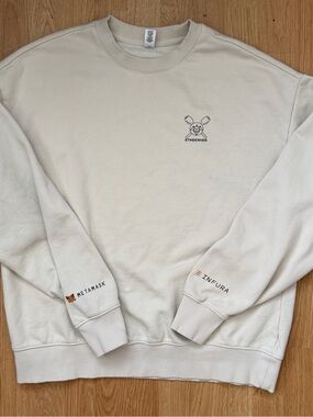ETHDenver MetaMask Infura The Enigma Crewneck Sweater Large Cream Doubleside hit